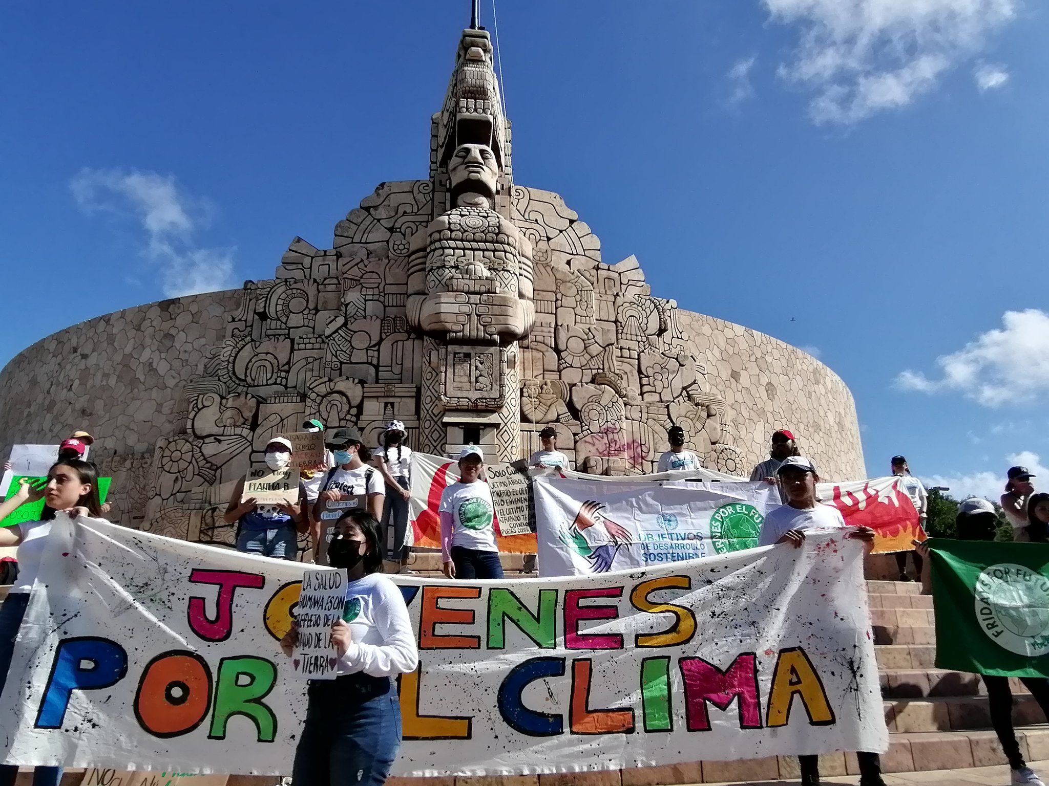 Huelga por el clima en Mérida, México. - Foto fffmex/Twitter