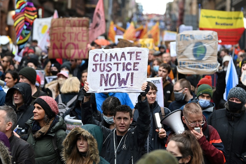 Protestas climáticas en Glasgow durante la COP26 en 2021. - Daniel Leal-Olivas/AFP