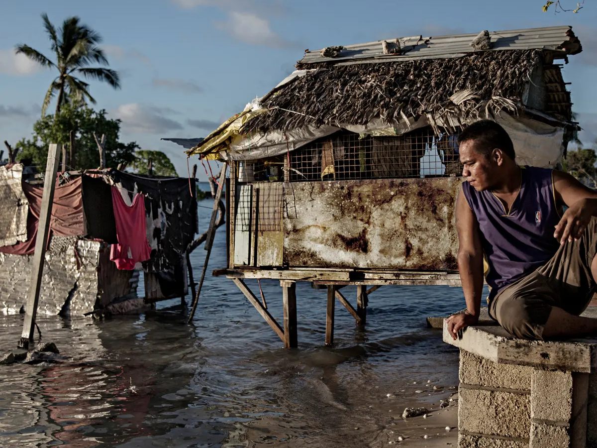 El aumento del nivel del mar está haciendo que el país insular de Kiribati se hunda rápidamente. - Foto Jonas Gratzer/LightRocket/Gettyimages