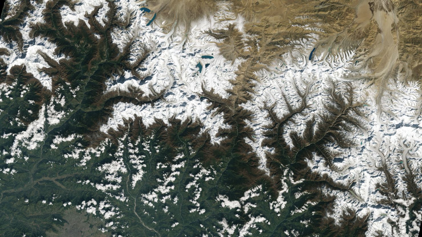 Deshielo de glaciares en las montañas del Himalaya - Foto NASA